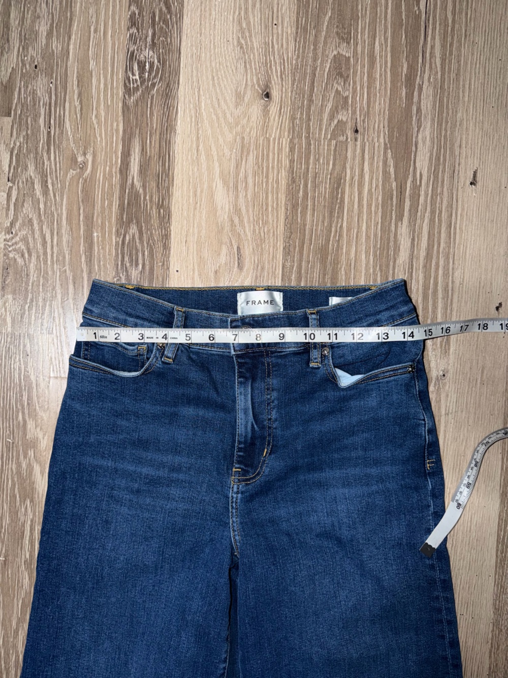 FRAME Le Slim Palazzo High Rise Wide Leg Jeans Medium Wash Size 28 - Picture 9 of 10